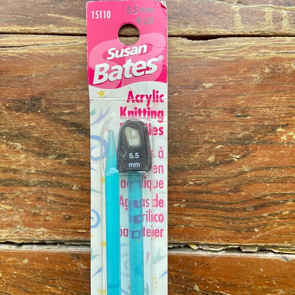 Susan Bates Crystalites Straight Knitting Needles 9 US 5.5 mm 10 inch New